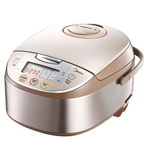 0839724011760 - MIDEA MB-FS5017 10 CUP SMART MULTI-COOKER/RICE COOKER & STEAMER & SLOW COOKER, BRUSHED STAINLESS STEEL AND BROWN