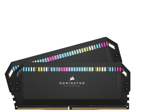 0840006602026 - CORSAIR DOMINATOR PLATINUM RGB DDR5 32GB (2X16GB) 6400MHZ C32 INTEL OPTIMIZED DESKTOP MEMORY (ONBOARD VOLTAGE REGULATION, PATENTED CORSAIR DHX COOLING, 12 ULTRA-BRIGHT CAPELLIX RGB LEDS) BLACK