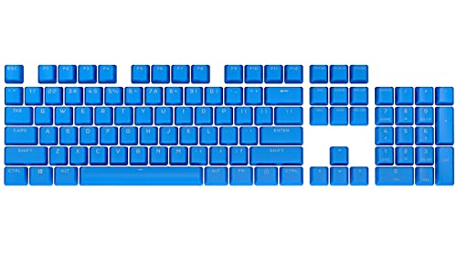 0840006638995 - CORSAIR PBT DOUBLE-SHOT PRO KEYCAP MOD KIT – DOUBLE-SHOT PBT KEYCAPS – ELGATO BLUE – STANDARD BOTTOM ROW – TEXTURED SURFACE – 1.5MM-THICK WALLS – O-RING DAMPENERS