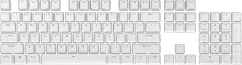 0840006639091 - CORSAIR PBT DOUBLE-SHOT PRO KEYCAP MOD KIT – DOUBLE-SHOT PBT KEYCAPS – ARCTIC WHITE – STANDARD BOTTOM ROW – TEXTURED SURFACE – 1.5MM-THICK WALLS – O-RING DAMPENERS