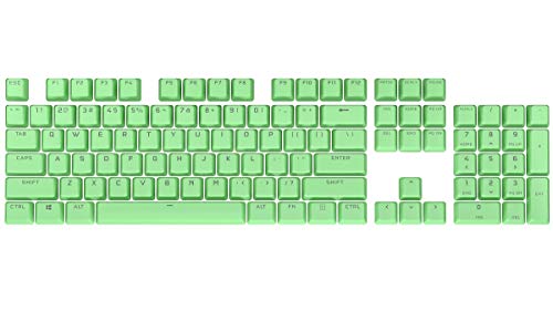 0840006639398 - CORSAIR PBT DOUBLE-SHOT PRO KEYCAP MOD KIT – DOUBLE-SHOT PBT KEYCAPS – MINT GREEN – STANDARD BOTTOM ROW – TEXTURED SURFACE – 1.5MM-THICK WALLS – O-RING DAMPENERS
