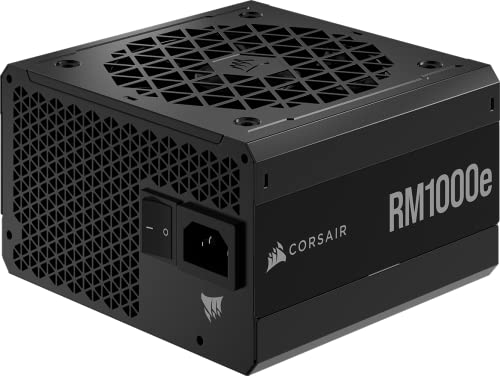 0840006651765 - CORSAIR RM1000E FULLY MODULAR LOW-NOISE ATX POWER SUPPLY (DUAL EPS12V CONNECTORS, LOW-NOISE, 105°C-RATED CAPACITORS, 80 PLUS GOLD-CERTIFIED EFFICIENCY, MODERN STANDBY SUPPORT) BLACK