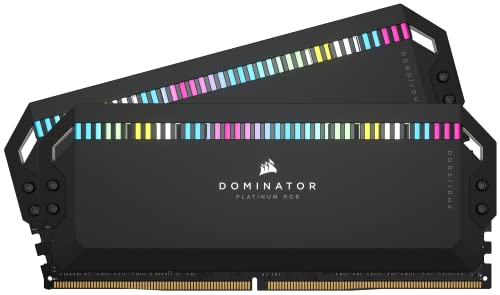 0840006660774 - CORSAIR DOMINATOR PLATINUM RGB DDR5 32GB (2X16GB) 6000MHZ C36 INTEL OPTIMIZED DESKTOP MEMORY (ONBOARD VOLTAGE REGULATION, PATENTED CORSAIR DHX COOLING, 12 ULTRA-BRIGHT CAPELLIX RGB LEDS) BLACK