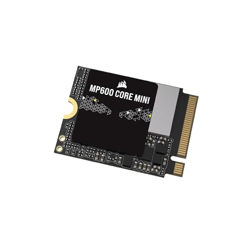 0840006677581 - CORSAIR MP600 CORE MINI 1TB M.2 NVME PCIE X4 GEN4 2 SSD – M.2 2230 – UP TO 5,000MB/SEC SEQUENTIAL READ – HIGH-DENSITY QLC NAND – GREAT FOR STEAM DECK, ASUS ROG ALLY, MICROSOFT SURFACE PRO – BLACK