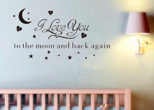 0840022150853 - DIY I LOVE YOU TO THE MOON AND BACK AGAIN TGSIK WALL DECAL STICKER HOME DECOR MURAL DECOR ART SELF ADHESIVE WALLPAPER