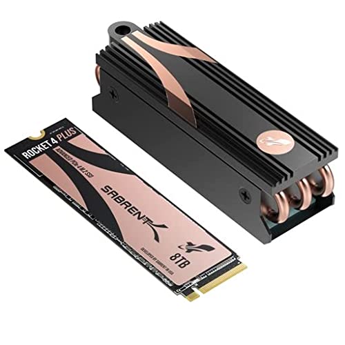 0840025253902 - SABRENT ROCKET 4 PLUS SSD WITH HEATSINK 8TB PCIE GEN 4 NVME M.2 2280 INTERNAL SOLID STATE DRIVE, EXTREME SPEED, HEAT MANAGEMENT