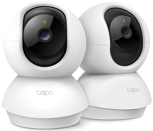 0840030707599 - TP-LINK TAPO 2K PAN/TILT SECURITY CAMERA FOR BABY MONITOR, DOG CAMERA W/ MOTION DETECTION, 2-WAY AUDIO, SIREN, NIGHT VISION, CLOUD & SD CARD STORAGE, WORKS WITH ALEXA & GOOGLE HOME, 2-PACK (C210P2)