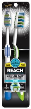 0840040916110 - REACH COMPLETE CARE TRIPLE ANGLE PRO, SOFT BRISTLES, 2 PACK