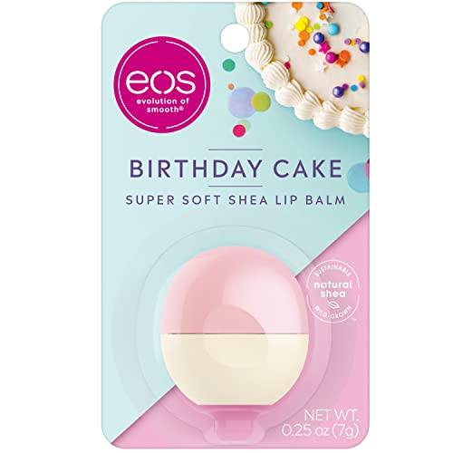 0840044705970 - EOS SUPER SOFT SHEA LIP BALM - BIRTHDAY CAKE | 24 HOUR HYDRATION | LIP CARE TO MOISTURIZE DRY LIPS | GLUTEN FREE | 0.25 OZ S