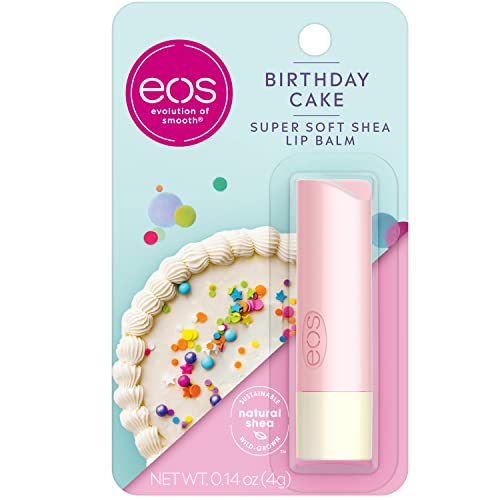 0840044705994 - EOS SUPER SOFT SHEA LIP BALM STICK- BIRTHDAY CAKE | LIP MOISTURIZER | LONG-LASTING HYDRATION | GLUTEN FREE LIP CARE | 0.14 OZ
