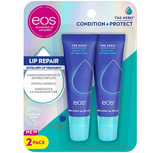 0840044708674 - EOS LIP BALM - THE HERO | LIP CARE TO REPAIR AND PROTECT CHAPPED AND DRY LIPS | INSTANT HYDRATION WITH NATURAL INGREDIENTS |TWIN PACK OF 0.35 OZ EACH