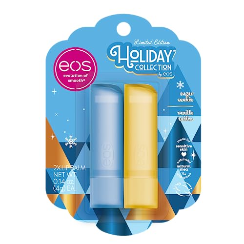 0840044712695 - EOS HOLIDAY LIP BALM GIFT- SUGAR COOKIE & VANILLA TOFFEE, STOCKING STUFFERS, ALL-DAY MOISTURE LIP CARE, 0.14 OZ, 2-PACK