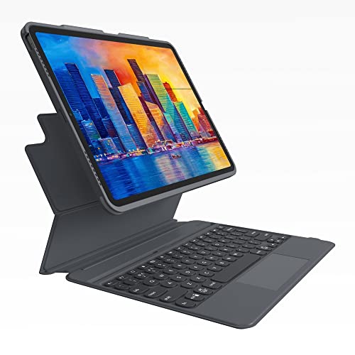 0840056156876 - ZAGG PRO KEYS DETACHABLE CASE & WIRELESS KEYBOARD WITH TRACKPAD FOR APPLE IPAD PRO 12.9 MULTI DEVICE BLUETOOTH PAIRING, BACKLIT LAPTOP-STYLE KEYS, APPLE PENCIL HOLDER, 6.6FT DROP PROTECTION (CHARCOAL)
