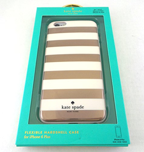 0840076146918 - KATE SPADE NEW YORK FLEXIBLE HARDSHELL CASE FOR IPHONE 6 PLUS AND 6S PLUS CANDY STRIPE ROSE GOLD
