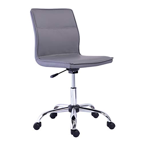 0840095868426 - AMAZON BASICS MODERN ADJUSTABLE LOW-BACK OFFICE DESK CHAIR FAUX LEATHER - GRAY