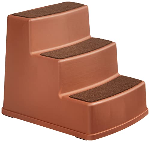 0840095885591 - AMAZON BASICS 3 STEP NON SLIP PET STAIRS FOR DOGS AND CATS, COCOA