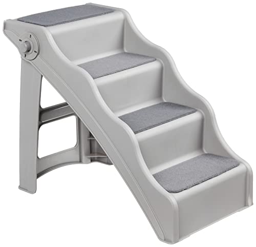 0840095885614 - AMAZON BASICS FOLDABLE STEPS FOR DOGS AND CATS, GREY