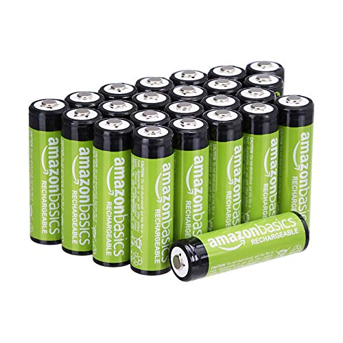 0840095888714 - AMAZON BASICS 24-PACK AA RECHARGEABLE BATTERIES, RECHARGE UP TO 1000X, STANDARD CAPACITY 2000 MAH, PRE-CHARGED