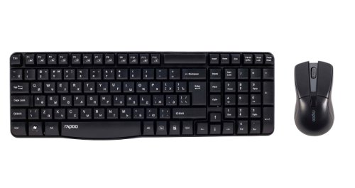 0840096100105 - RAPOO WIRELESS OPTICAL MOUSE AND KEYBOARD - BLACK (RPO-X1800-BLK)