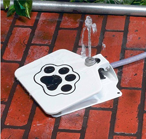 0840102124958 - JUMBL AUTOMATIC DOG WATERER/WATER SPRINKLER DISPENSER FOUNTAIN FOR OUTDOOR USE - FRESH CLEAN WATER ALWAYS - W/3 WAY SPLITER - 2 HOSE CLAMPS INCLUDED - MADE OF PREMIUM STEEL