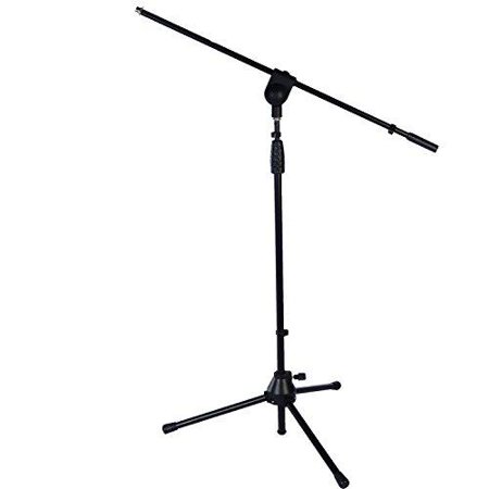 0840102136470 - LYXPRO TRIPOD BOOM FLOOR MICROPHONE STAND ADJUSTABLE HEIGHT, FOLDABLE, TILTING AND ROTATING FOR STAGE OR STUDIO FITS 3/8 AND 5/8 MOUNTS