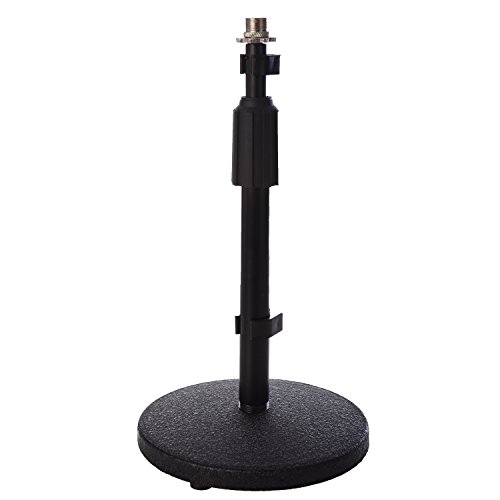 0840102136623 - LYXPRO DKS-1 ADJUSTABLE HEIGHT MICROPHONE DESK STAND WEIGHTED BASE 3/8-5/8