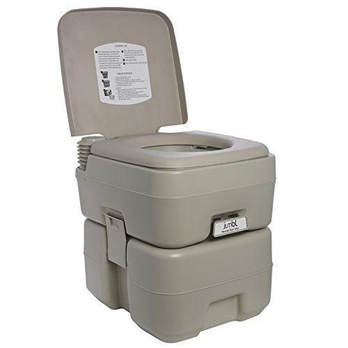 0840102160390 - JUMBL OUTDOOR PORTABLE TOILET FOR CAMPING, HIKING & TRAVEL TRAILER - 5.3 GALLON (20L) PORTA POTTY WITH DOUBLE COMPARTMENTS AND FLUSH MECHANISM