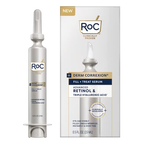 0840103212074 - ROC DERM CORREXION FILL + TREAT ADVANCED RETINOL SERUM WITH HYALURONIC ACID FOR FOREHEAD WRINKLES, CROWS FEET, ELEVEN WRINKLES, AND LAUGH LINES, 15ML