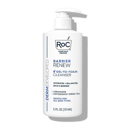 0840103213330 - ROC BARRIER RENEW GEL TO FOAM NON DRYING CLEANSER WITH CERAMIDES + ANTIOXIDANT GREEN TEA + GLYCERIN TO HYDRATE & BALANCE SKIN, 12 FL OZ
