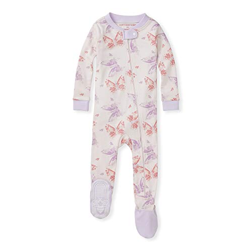 0840109549082 - BURTS BEES BABY BABY GIRLS PAJAMAS, ZIP FRONT NON-SLIP FOOTED SLEEPER PJS, 100% ORGANIC COTTON, BUTTERFLY BUDDIES, 24 MONTHS