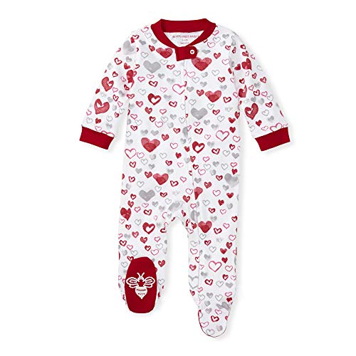 0840109550811 - BURTS BEES BABY BABY SLEEP & PLAY, ORGANIC ONE-PIECE ROMPER-JUMPSUIT PJ, ZIP FRONT FOOTED PAJAMA, LOVE YOU BUNCHES, 0-3 MONTHS