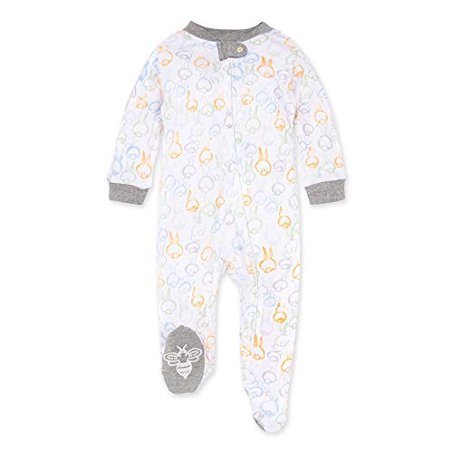 0840109551511 - BURTS BEES BABY BABY SLEEP AND PLAY PJS, 100% ORGANIC ONE-PIECE ROMPER JUMPSUIT ZIP FRONT PAJAMAS, COTTON TAILS, 6-9 MONTHS