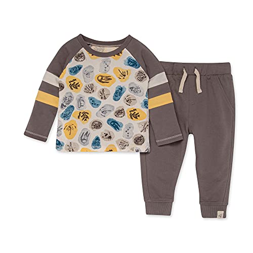 0840109578914 - BURTS BEES BABY BABY BOYS SHIRT AND PANT SET, TOP & BOTTOM OUTFIT BUNDLE, 100% ORGANIC COTTON, 3 MONTHS BLUE