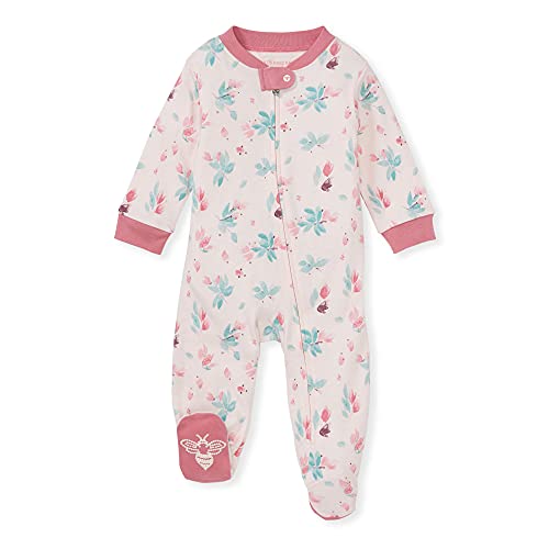 0840109581587 - BURTS BEES BABY BABY GIRLS SLEEP AND PLAY PJS, 100% ORGANIC COTTON ONE-PIECE PAJAMAS ZIP FRONT LOOSE FIT ROMPER JUMPSUIT, LOVELY FLORAL, NEWBORN