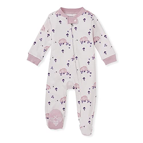 0840109581914 - BURTS BEES BABY BABY GIRLS SLEEP AND PLAY PJS, 100% ORGANIC COTTON ONE-PIECE PAJAMAS ZIP FRONT LOOSE FIT ROMPER JUMPSUIT, HAPPY ARMADILLO, 6 MONTHS