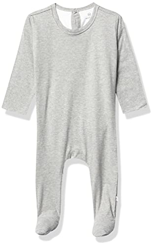 0840109606600 - HONESTBABY ORGANIC COTTON UNION SUIT COVERALL, GRAY HEATHER, 3-6 MONTHS