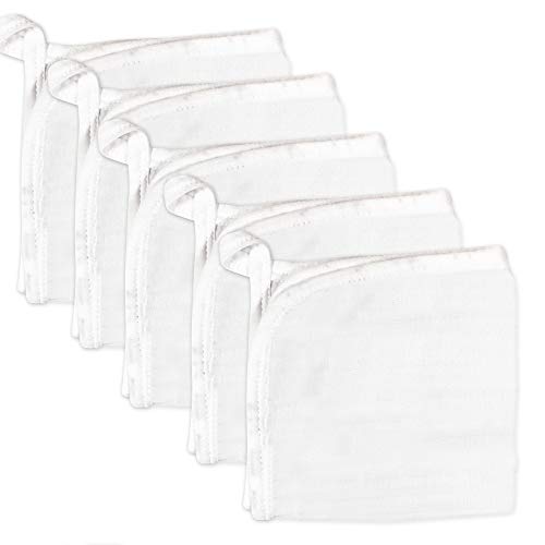 0840109608239 - HONEST BABY ORGANIC COTTON WASHCLOTH MULTI-PACK, 5-PACK BRIGHT WHITE, ONE SIZE