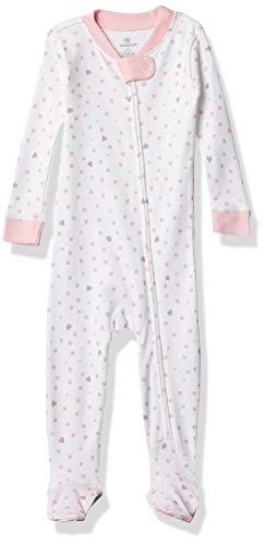 0840109631701 - HONESTBABY BABY ORGANIC COTTON SNUG-FIT FOOTED PAJAMAS, LOVE DOT, 18 MONTHS