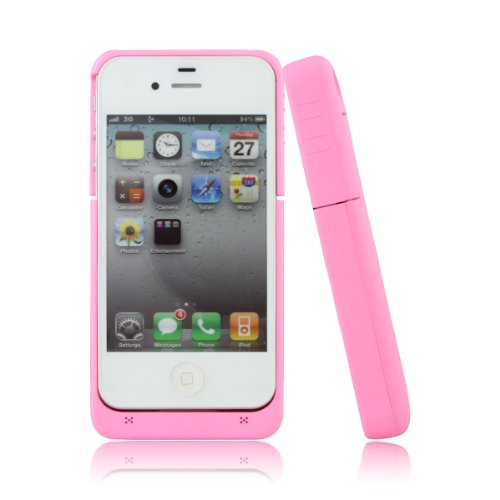 0840134163055 - BAO XIN BXT EXTERNAL BATTERY COVER FOR IPHONE 4&4S EXTENDED BATTERY CASE AVAILABLE FOR CHARGING WHENEVER AND WHEREVER YOU LIKE(2000MAH,PINK)