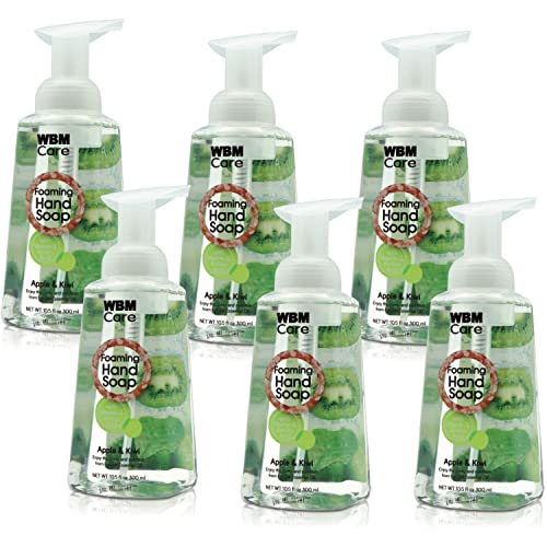 0840162312456 - WBM CARE FOAMING HAND, SKIN CARE WITH APPLE AND KIWI, MOISTURIZER & CLEANER LIQUID SOAP, 300ML/EACH (PACK OF 6)