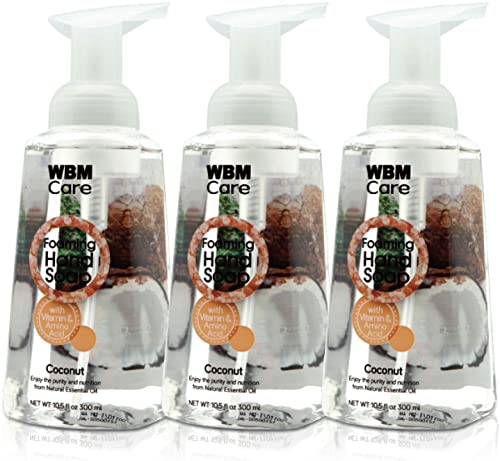 0840162313644 - WBM CARE FOAMING SOAP, RICH IN COCONUT WITH HIMALAYAN PINK SALT, KEEPS YOUR SKIN SMOOTH HAND WASH, 300ML/EACH (PACK OF 3)
