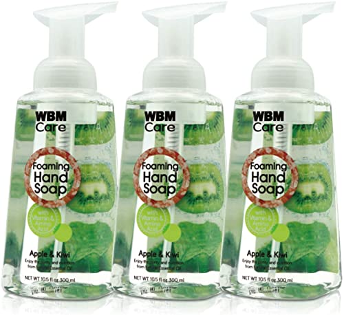 0840162313651 - WBM CARE FOAMING HAND WASH, ENRICHED WITH APPLE AND KIWI, MOISTURIZER & CLEANER, SKIN CARE LIQUID SOAP, 300ML/EACH (PACK OF 3)