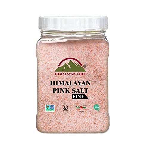 0840162314047 - HIMALAYAN CHEF PINK SALT FINE GRAIN, PLASTIC JAR - 5LBS GMO & GLUTEN-FREE