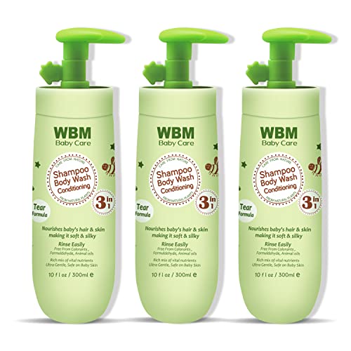 0840162317567 - WBM BABY CARE 3-IN-1 BABY SHAMPOO, BODY WASH & CONDITIONER, CARE FROM NATURE,100% PLANT-BASED, NO TEAR FORMULA, SAFE ON BABY SKIN, KIDS SHAMPOO 300 ML/ 10 FL. OZ