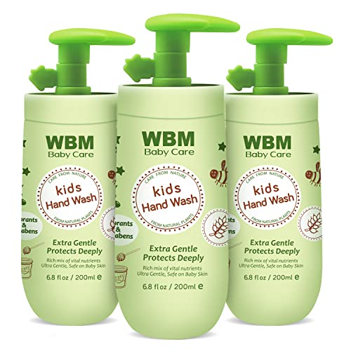 0840162321649 - WBM BABY HAND WASH HONEY & OLIVE OIL, LIQUID HAND SOAP PACK OF 3 | PROTECTS SKIN FROM DRYNESS, MORE MOISTURIZERS THAN THE LEADING ORDINARY SOAPS, 6.8 FL OZ/EACH