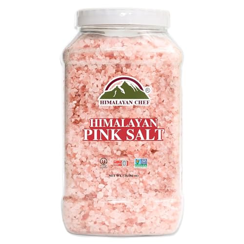 0840162323339 - HIMALAYAN CHEF HIMALAYAN PINK SALT COARSE GRAIN, ENHANCE THE PURE FLAVOUR OF YOUR FAVOURITE DISHES WITH PLASTIC JAR-5 LBS