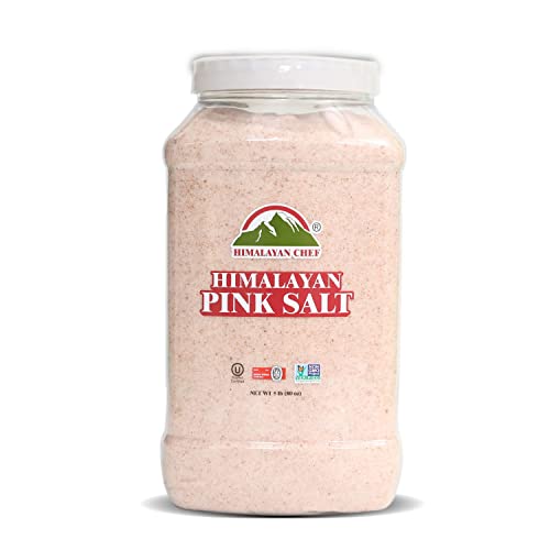 0840162323360 - HIMALAYAN CHEF PINK SALT FINE HAND-MINDED, SUN-DRIED, MEALS & RELAX WITH MINERALS, 5 LBS PLASTIC JAR