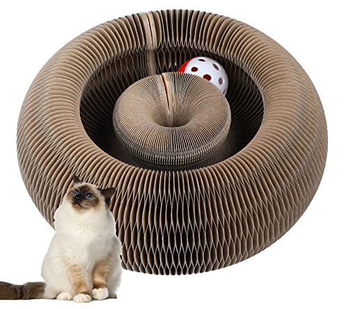 0840166253120 - MAGIC ORGAN CAT SCRATCHING BOARD, INTERACTIVE SCRATCH PAD WITH A BALL, CAT SCRATCHER FOR GRINDING CLAW, RECYCLABLE AND DURABLE, FURNITURE PROTECTOR, RETRACTABLE