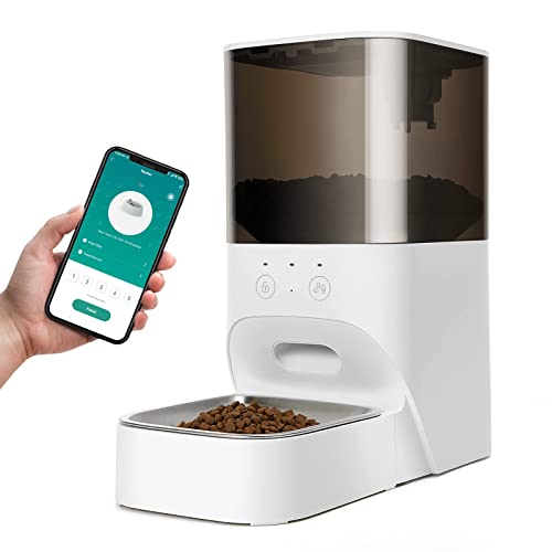 0840166256411 - PET FEEDER,4L AUTOMATIC CAT FEEDER WITH APP CONTROL,30S VOICE RECORDER,2.4G WI-FI ENABLED,FOOD GRADE STAINLESS STEEL BOWL,PET LOCK SAFE RELIABLE,DUAL POWER AUTOMATIC CAT FEEDER