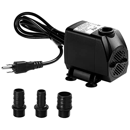0840166269657 - SIMPLE DELUXE 550GPH SUBMERSIBLE PUMP (2082L/H, 45W) WITH 9.2FT HIGH LIFT, FOUNTAIN PUMP WITH 3 NOZZLES FOR FISH TANK, POND, AQUARIUM, HYDROPONICS